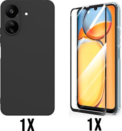 Casemania Hoesje Geschikt voor Xiaomi Redmi 13C / Poco C65 - Zwart - Siliconen Back Cover
