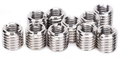 Dailygoods- Schroefdraadinzetset 10 Stuks - Reparatiemoer - Binnendraad M8 x 1,25 - Buitendraad M12 x 1,75 - Roestvrij Staal 303 - Lengte 12 mm