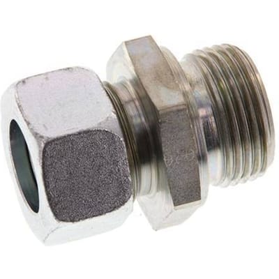 G 1'' Buitendraad x 22L Verzinkt Stalen Rechte Snijring Koppeling 160 Bar DIN 2353 - FL2S-MC-EZ-100G-22-L