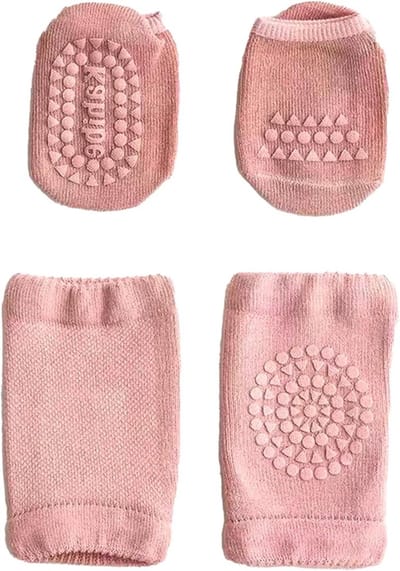 Baby kniebeschermers - Antislip sokjes - Kruipen en lopen - Ademend katoen - 0-5 jaar - Meerdere kleuren