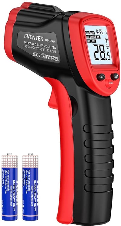 Thijox - Infrarood Thermometer -50℃ tot 600℃, Contactloze Digitale Temperatuur Pistool, Koken, Grill, Oven Thermometer, Niet-medisch, Voor Keuken en B