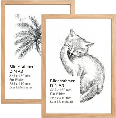 Set van 2 Onbreekbare Wandlijsten A3 - Voor Foto's en Certificaten - 45x32,5 cm