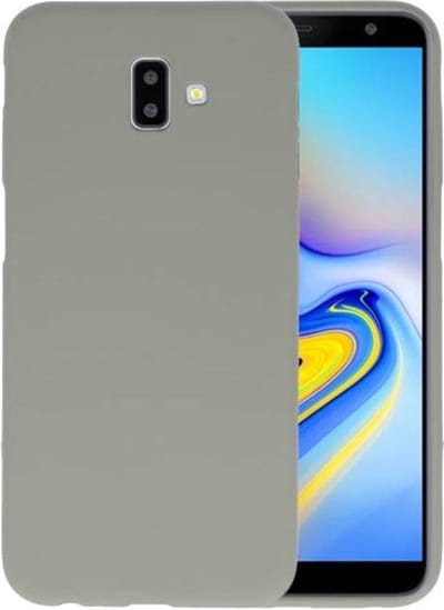 Hoesje Geschikt voor de Samsung Galaxy J6 Plus - Backcover Color Telefoonhoesje - Grijs