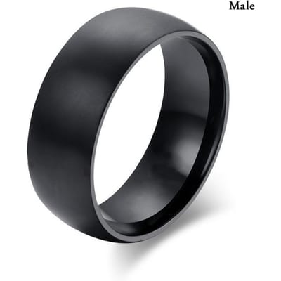 Charm Koppelringen Romantische Zwarte Strass Steentjes Dames Ringen Set Eenvoudig Breed Roestvrij Staal Heren Zwarte Ring Trouwring Sieraden 9 black
