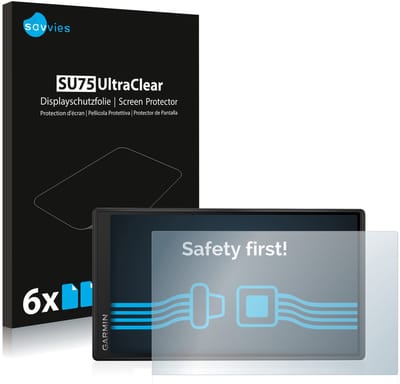 Savvies - Screenprotector voor Garmin DriveSmart 55 - Folie Beschermfolie transparant 6 Stuks