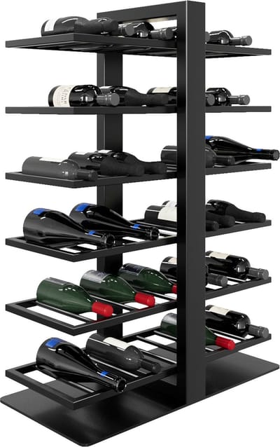 MetaloPro Wijnrek Corse – Zwart Metalen Flessenrek Voor 60 Wijnflessen, Robuust Design, Ideaal Voor Keuken, Kelder Of Bar – 110x80x30cm