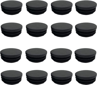Plastic Buispluggen - Dopjes Eindkappen - Meubels Beschermen - Geribd voor Montage - 18 x 45 mm - Zwart