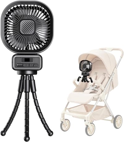KZQ Draagbare Kinderwagen Ventilator 270 Graden Rotatie 3 Snelheden Stil Usb Met Houder Voor Reizen Camping Autostoel En Kantoor