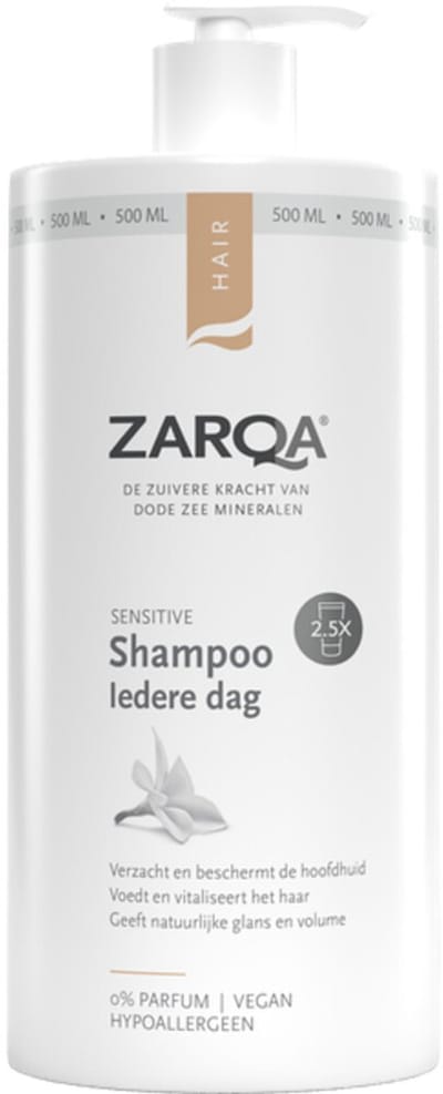 Zarqa Sensitive Shampoo Iedere Dag - 6 x 500 ml - Voordeelverpakking