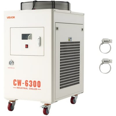 VEVOR Industriële Waterkoeler 8 Kw, Waterkoelsysteem met Compressor, 40 Liter Tank, Max. debiet 70 L/Min, Industriële Waterkoeler voor CO2-Laserbuisgraveer- en Snijmachines.