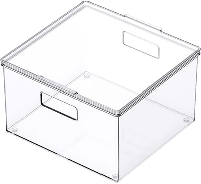 So Clever x Vacane Opbergbak 29 diep (M) met deksel - Transparant - Stapelbaar | BPA-vrij