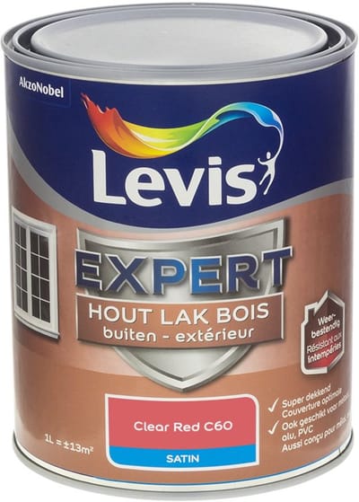 Levis - Expert Hout Lak Buiten Satin Mix - Clear Red C60 - Mengverf - 1 L