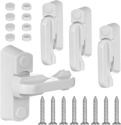 Set van 4 Sash Jammers voor Veiligheid van uPVC Ramen en Deuren, Betrouwbare Raambeveiliging en Deursloten voor Thuisgebruik