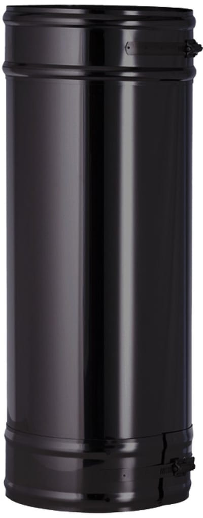 Kachelpijp 500mm dubbelwandig Ø200/Ø150mm 0,5mm RVS Zwart.