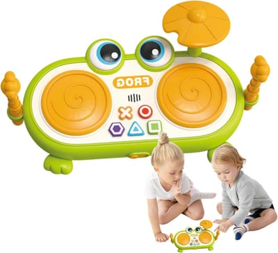 Muziekspeelgoed Kikker - Kinder Drum - Interactief Leren - Veilig Ontwerp - 317 cm - Groen