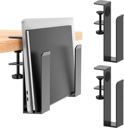SnelShoppen - Verstelbare Laptophouder aan de Zijkant, Metalen Bureau-Zijlaptophouder voor Verticaal Gebruik, Ideaal voor Thuiswerk, Compact en Ruimte