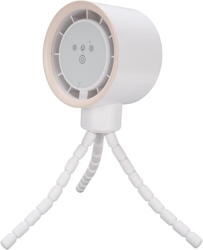 Kinderwagen Ventilator - Baby Koeler - Baby Koel Houden - Flexibel Statiefontwerp - 4000 mAh - Wit