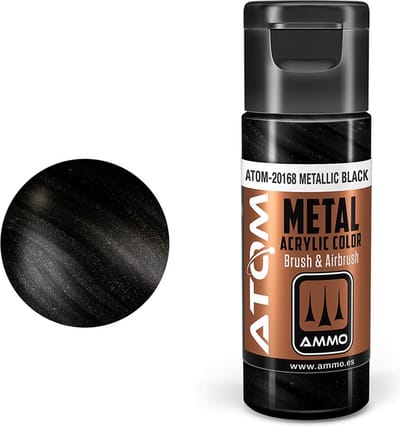 AMMO by Mig Jimenez Hobbyverf Acrylverf - MIG 20168 ATOM - Metallic Black - Acryl - 20ml Verf flesje - 20 ml