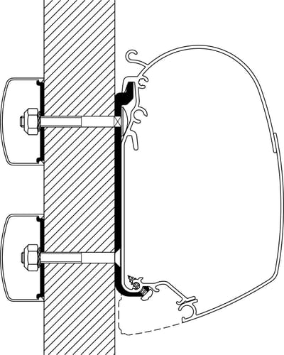 Thule Universele Luifel Adapter voor Omnistor 4900 / 5200 / 8000 4 m