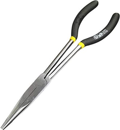 Lange tang rechte neus 280 mm - Buig-/draaitang met anti-slip greep - Handgereedschap