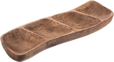 Snackbord Houten Split MANGO 35x11 cm - Dipschaal - Serveerbord - Serveerschaal