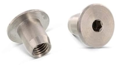 M6 x 15 mm hulsmoeren met platte kop en binnenzeskant - 12 stuks roestvrij staal