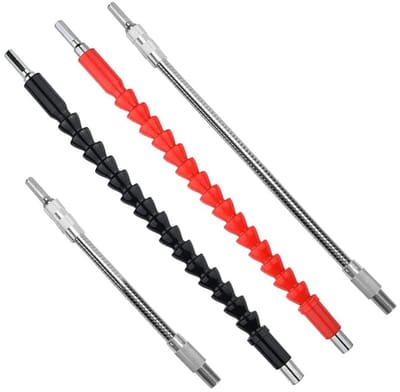 Store_9 - Flexibele boorverlengset - Schroevendraaier-verlengas - 4 stuks - Hoog koolstofstaal - Flexibel en sterk - Geschikt voor klussen - 20 cm ...
