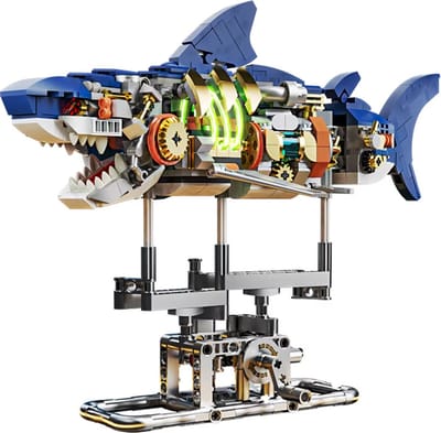 Mechanische haai bouwpakket - Puzzel kinderen en volwassenen - Inclusief LED Licht - Groot Kado - 678 Onderdelen - Leeftijd 4+ - Zee en Oceaan thema