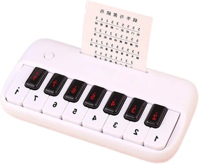 Zakpiano - Draagbaar toetsenbord - Muziekvaardigheden leren - 15 aanpasbare toetsen - 15.5 x 3 x 8 cm - Wit