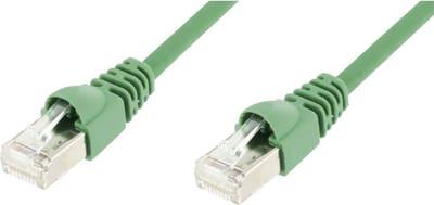 Telegärtner 100007965 RJ45 Netwerkkabel, patchkabel CAT 6A S/FTP 0.50 m Groen Vlambestendig, Snagless, Vlambestendig, H