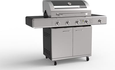 GrilluxePrime gasbarbecue 4 branders met gietijzeren kookplaat