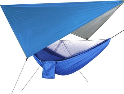 Hangmat met Klamboe - Kampeerhangmat Outdoor hangmat - Ontspannen Buiten - Met Geïntegreerde Klamboe - 290 x 140 cm - Groen
