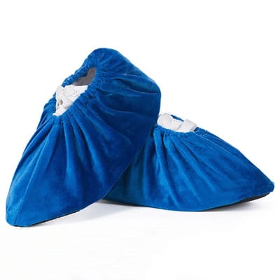 Wasbare schoenovertrekken, herbruikbaar, antislip en slijtvast, geschikt voor diverse binnenvloeren, one size fits all, koningsblauw.