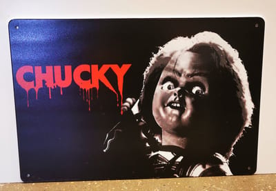 Metalen wandbord - Chucky - Child's Play - Mancave - Wand Decoratie - Metal sign - Mancave decoratie - Decoratie - Metalen borden - Tekst borden - Metalen bord