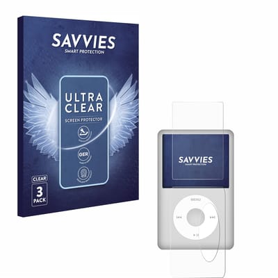 Savvies - Screenprotector voor Apple iPod Classic (Voor+Achter, 5.5 Gen.) - Folie Beschermfolie transparant 6 Stuks
