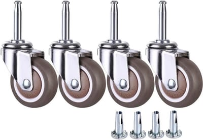 Zwenkwielen Set - Meubelwielen Rubber - Meubels Verplaatsen - Stille Beweging - 2 Inch - Zwart