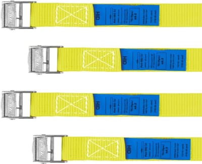 Spanriemen Set - Vastzetbanden - Transport Beveiligen - 4 Stuks - 40 cm - Geel