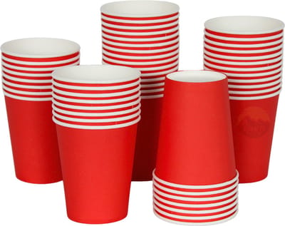 Drinkbeker, 1000 stuks rood, 200ml/8oz, Ideaal voor Multifunctioneel gebruik, Koffiebeker, Party bekers, Wegwerp bekers, Kartonnen bekers, Papieren bekers, Drinkbeker kinderen, verjaardag, barbecue, feestjes