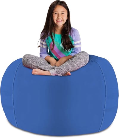 Vulbare zitzak met opbergfunctie voor kinderen - X-large 48 inch - Effen koningsblauw