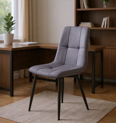 Serena eetkamerstoelen, fluweel, keukenstoelen, draagvermogen tot 120 kg, fauteuils met verstelbare poten, modern, gestoffeerd, voor de woonkamer, set van 4, leigrijs KDC080GN01 - Casa Serena – Afm...
