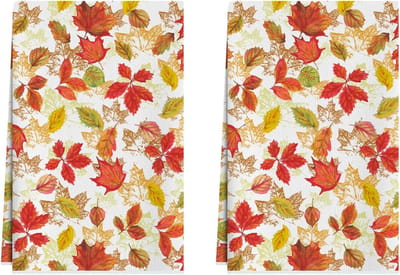 Theedoeken herfst kleur esdoorn bladeren 45x66 cm hand keuken handdoeken vaat doek woon decoratie set van 2