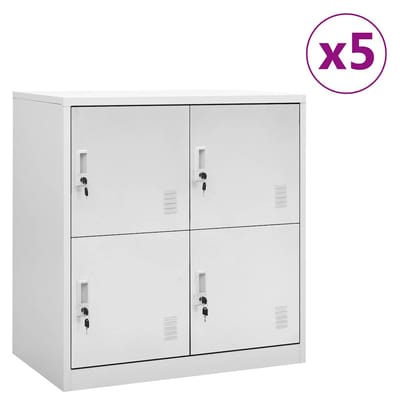 vidaXL - Lockerkasten - 5 - st - 90x45x92,5 - cm - staal - lichtgrijs
