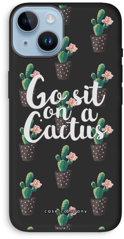 Case Company® - Hoesje geschikt voor iPhone 14 hoesje - Cactus quote - Biologisch Afbreekbaar Telefoonhoesje - Bescherming alle Kanten en Schermrand