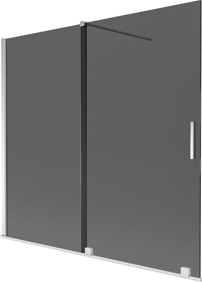 Mexen Velar badwand scherm 2-delige schuif 170 x 150 , grafiet, chroom - 896-170-000-41-01