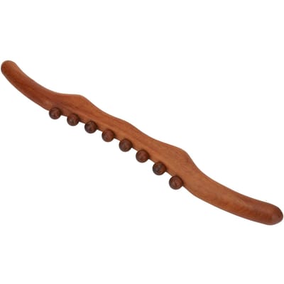 Houten Schrapstaaf Vermoeidheid Verlichten 8 Massagedots Concaaf Convex Ontwerp Spierontspanning brown