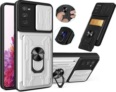Hoesje Geschikt Voor Samsung Galaxy S20 hoesje met kickstand Wit - Hoesje Geschikt Voor Samsung Galaxy S20 camera lens screen protector - hoesje Hoesje Geschikt Voor Samsung Galaxy S20 met pasjeshouder ring case