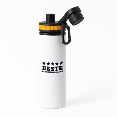 Hacebo® - Beste accountmanager waterfles met draaidop oranje - Beste accountmanager - collega - welkom - afscheid - water fles - 850ML