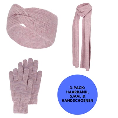 Winterset Dames - Handschoenen/Haarband/Sjaal - One Size - Paars