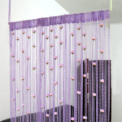 Deurgordijn - Deurkozijngordijn met kwastjes - 100×200 cm - Privacygordijn - Raamgordijn - Decoratie - Kastgordijn - Eenvoudige installatie - Kralengordijn - Geschikt voor slaapkamers, woonkamers, bruiloften, feestjes en huisdecoratie - Lichtpaars