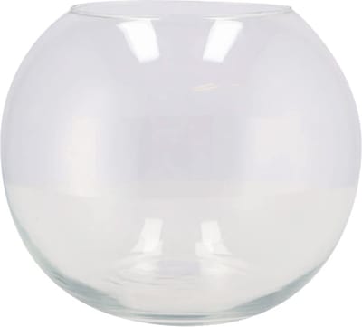 DK Design Bloemenvaas/siervaas bol/rond model - transparant glas - 25 x 20 cm